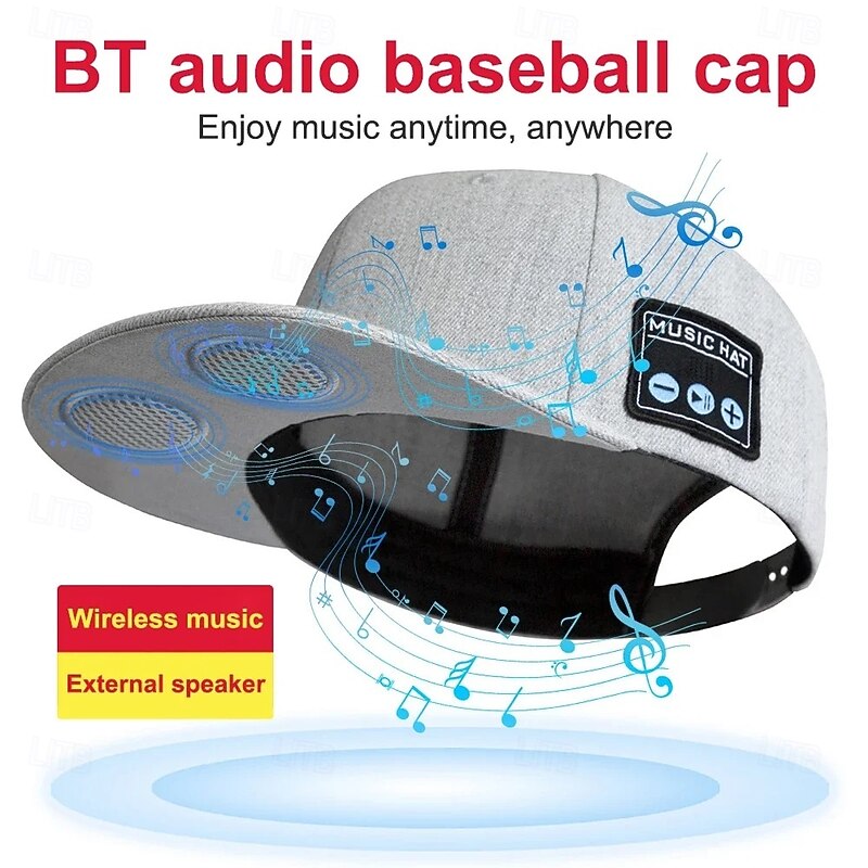 NEW Hat with Bluetooth Speaker Adjustable Bluetooth Hat Wireless Smart Speakerphone Cap for Outdoor Sport Baseball Cap with Mic3