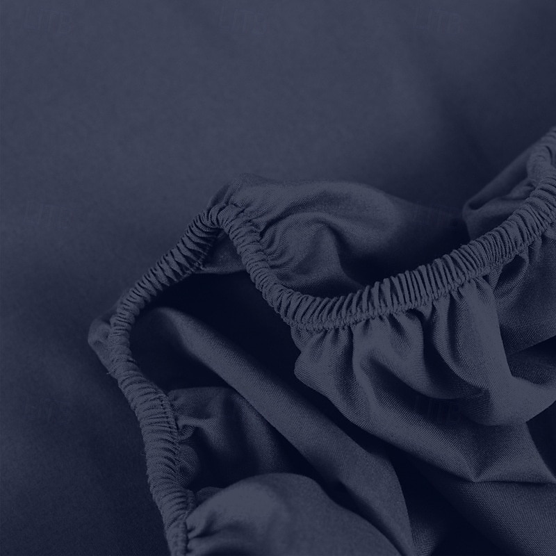 1pc Solid Colored Bedding Fitted Sheet Only(no Pillowcases) Elastic Band Around Mattress Easy Care3