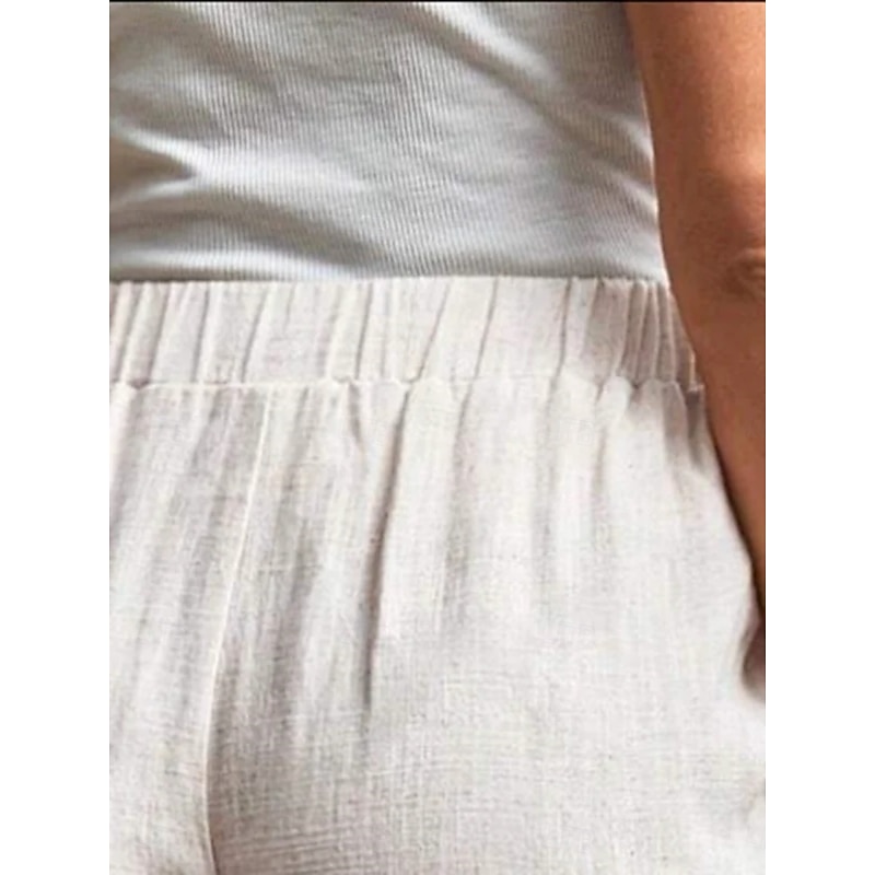 Women's Wide Leg Chinos Basic Full Length High Waist Plain High Cut Comfort Outdoor Micro-elastic Vacation Street Daily Apricot Summer Spring Regular Fit4