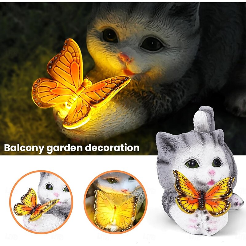 Solar Cute Simulation Cat Garden Light, Outdoor Waterproof Resin Crafts, Creative Animal Home & Patio Decoration3