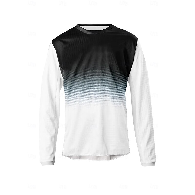 Men's Downhill Jersey Gradient Long Sleeve Bike Jersey Top with 3 Rear Pockets Mountain Bike MTB Road Bike Cycling Quick Dry Soft Comfortable Moisture Wicking Sports Yellow Blue Clothing Apparel4