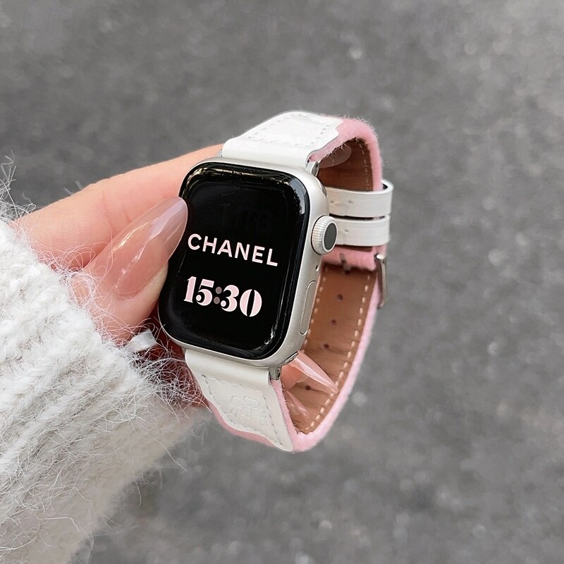 Solo Loop Compatible with Apple Watch band 38mm 40mm 41mm 42mm 44mm 45mm 49mm Cute Adjustable PU Leather Strap Replacement Wristband for iwatch Ultra 2 Series 9 8 7 SE 6 5 4 3 2 14