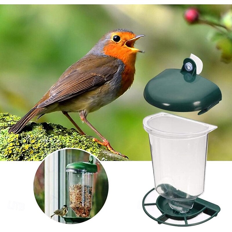 Bird Feeder For The Window Bird House With Strong Suction Cup For Hanging Guaranteed Dry Food 500ml Filling Volume3