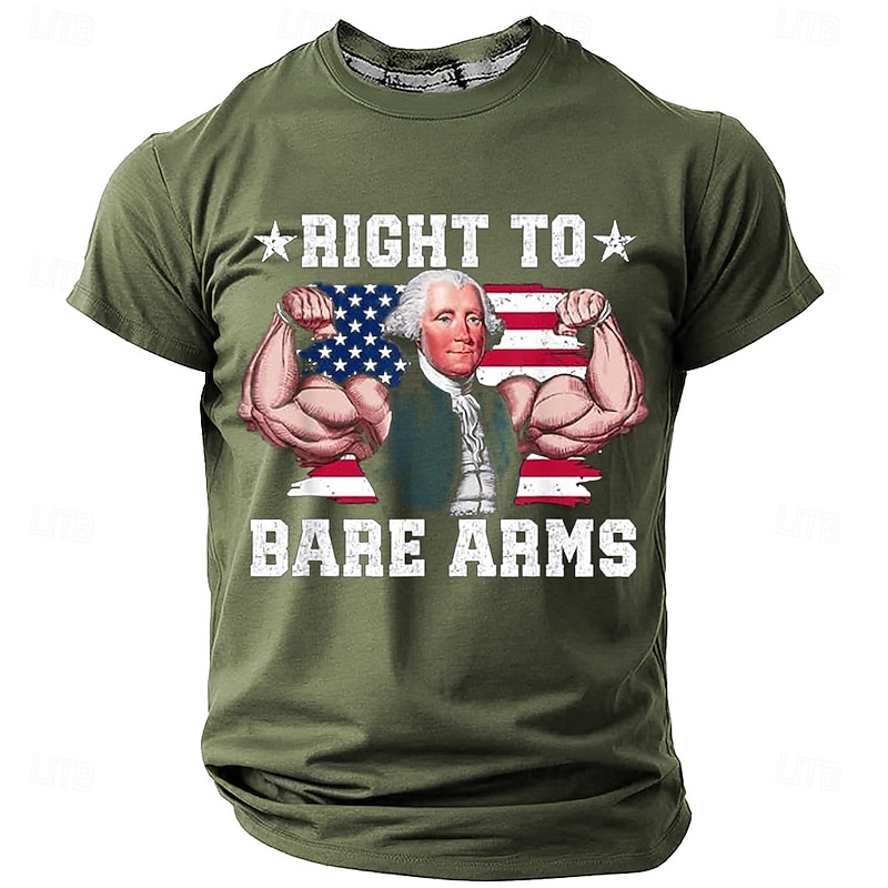 Veterans Day Men's Patriot Patriotic Veteran American US Flag T Shirt Short Sleeve T shirt 3D Print Crew Neck Shirt Daily Military Street Daily Black Blue Green Summer Spring Clothing Apparel S M L2