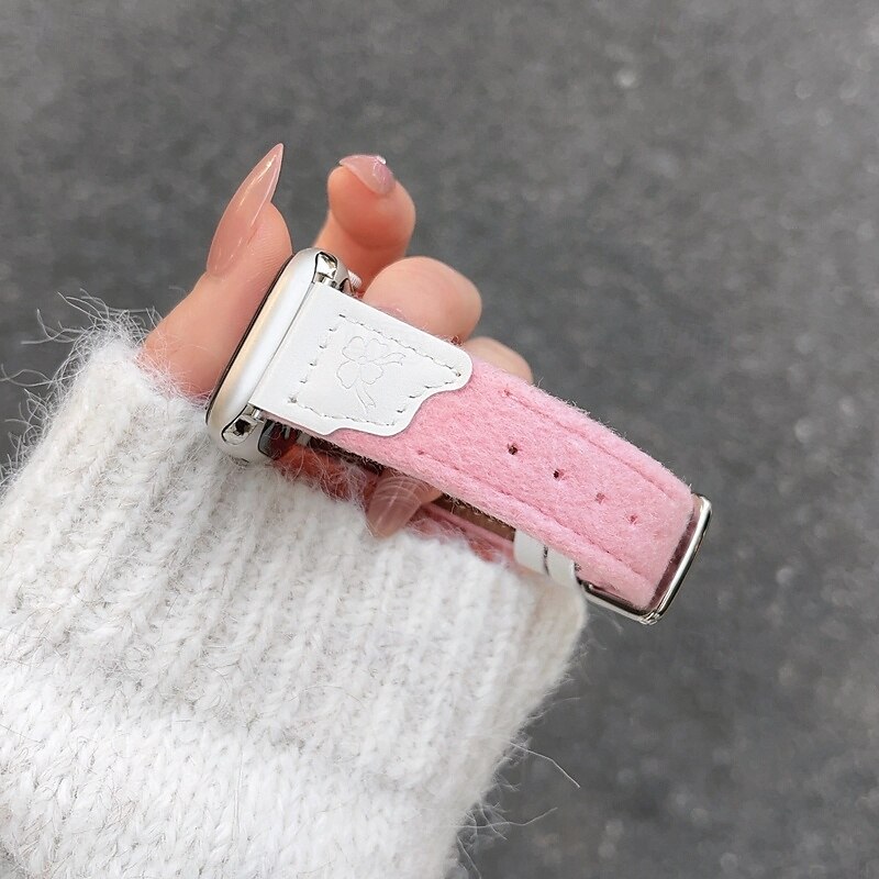 Solo Loop Compatible with Apple Watch band 38mm 40mm 41mm 42mm 44mm 45mm 49mm Cute Adjustable PU Leather Strap Replacement Wristband for iwatch Ultra 2 Series 9 8 7 SE 6 5 4 3 2 13