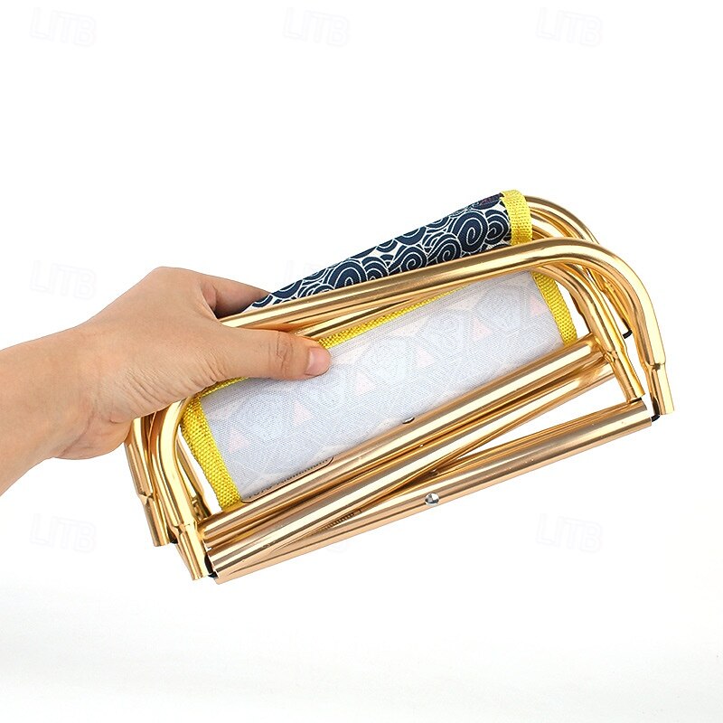 1Pc Outdoor Folding Stool Collapsible Stool Made of 7075 Aluminum Alloy Lightweight Portable Camping Seat for Hiking Fishing Travel4