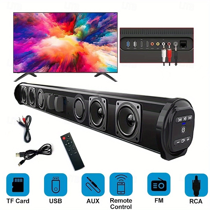 20W Bluetooth Speaker Compatible Home Surround SoundBar Enjoy Theater-Quality Audio for Your TV or PC2