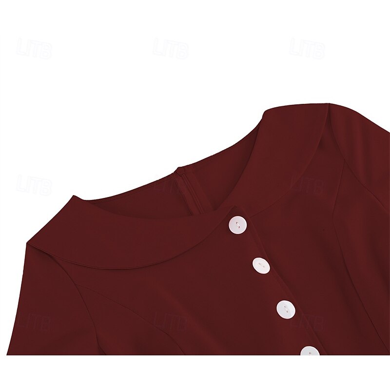 Retro Vintage 1950s Dress Swing Dress Solid Color Fancy Dress Women's Carnival Masquerade Daily Wear Bachelorette Party Adults' Dress Homecoming Dresses4