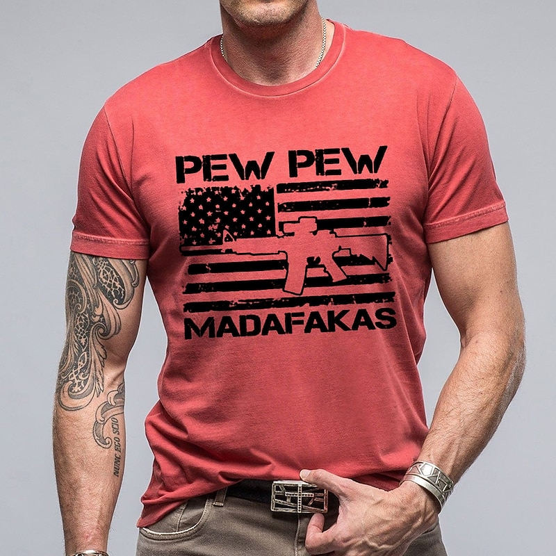 Veterans Day Men's Patriot Patriotic Veteran Funny T Shirt Short Sleeve T shirt 3D Print Crew Neck Shirt Fashion Daily Street Daily White Red Blue Summer Spring Clothing Apparel S M L XL XXL