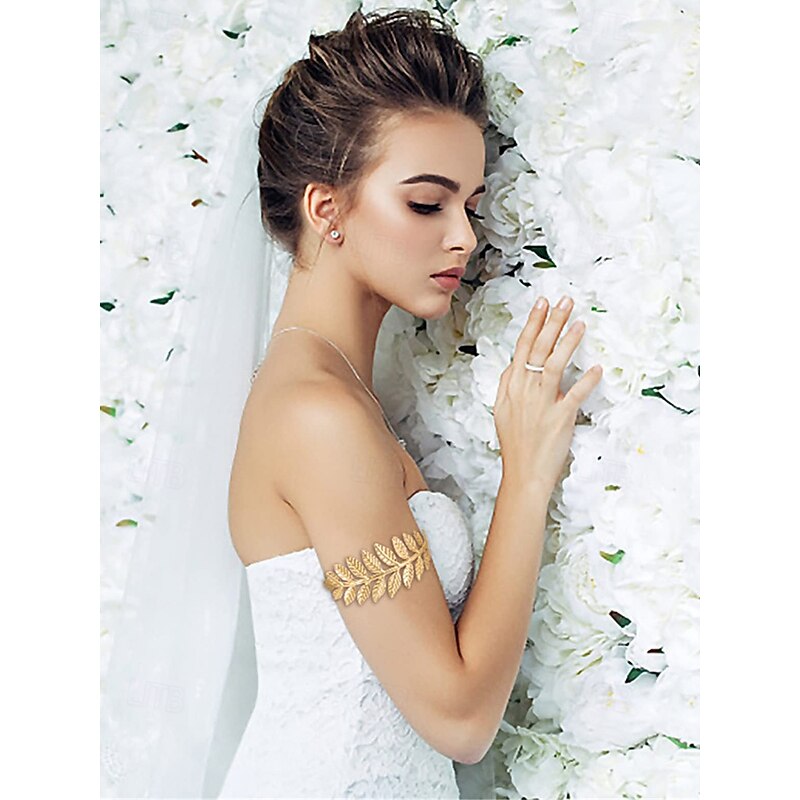 Leaf Design Armband Bracelet for Women – Adjustable Gold, Rose Gold, and Silver Options for Weddings and Special Occasions2