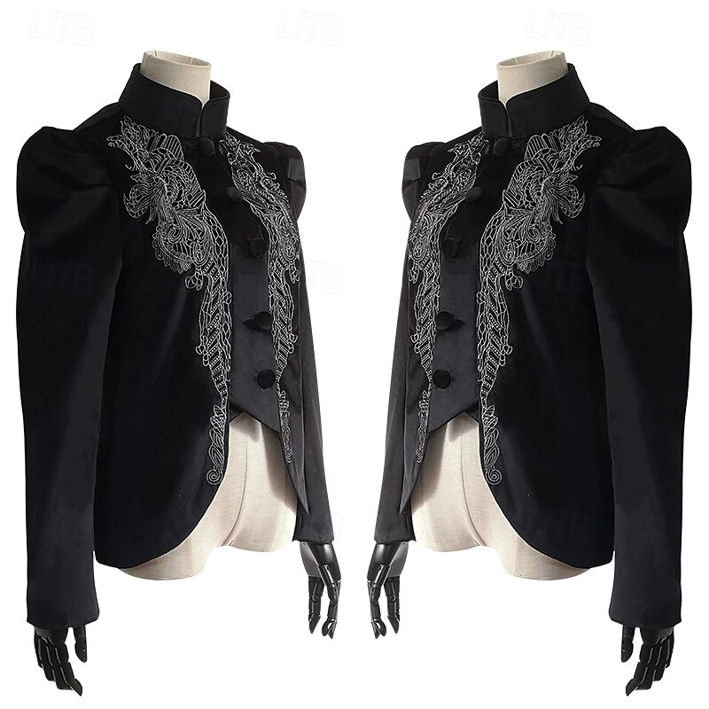 Punk & Gothic Medieval Renaissance Coat Cosplay Costume Goth Girl Fancy Dress Women's Fantasy Royal Steampunk Halloween Carnival Masquerade Daily Wear Adults' Coat Homecoming Dresses2