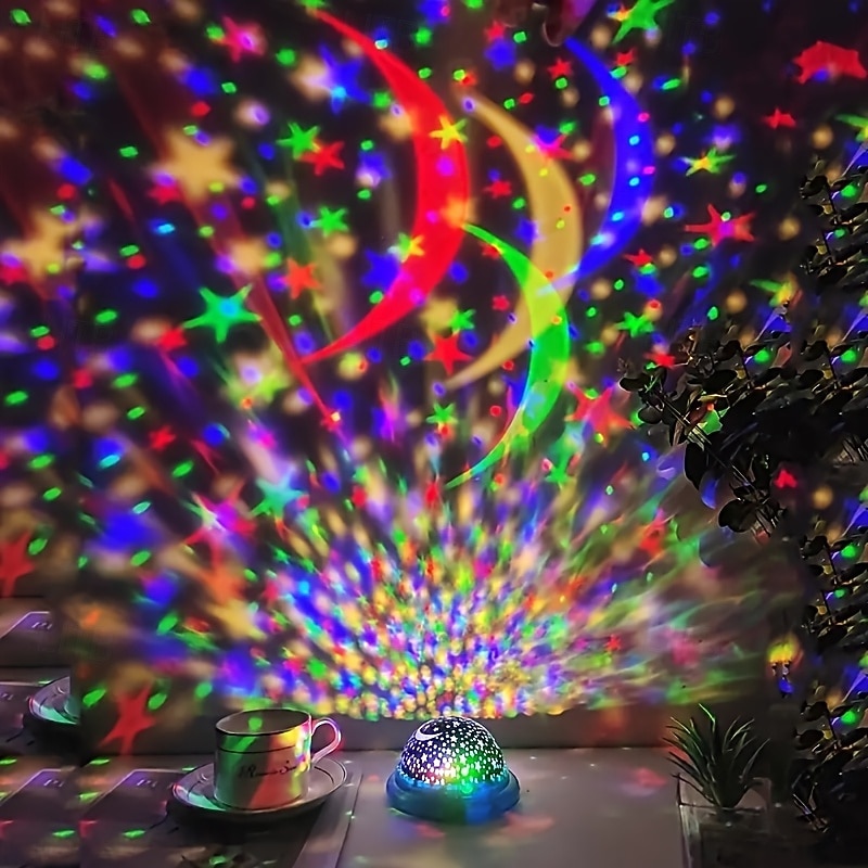 Star and Moon Themed Projector Lights – Portable and Compact for Festive Atmosphere in Indoor/Outdoor Activities, Photo Backgrounds and Restaurants