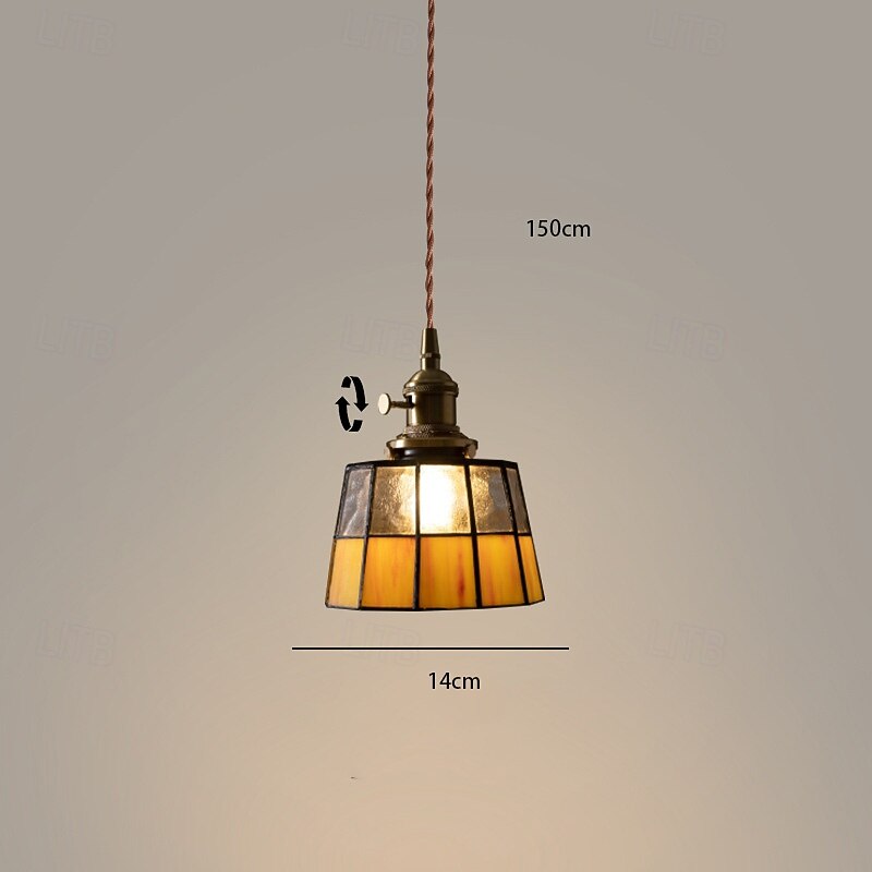 Mid-Century Glass Pendant Lamp with an American Retro Style for Bedside Hallways Aisles 110-240V3