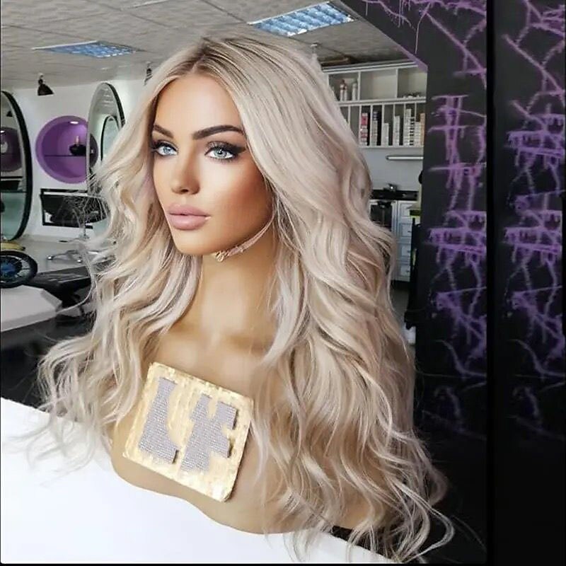 Brazilian 100% Virgin Hair 5x5 Closure Glueless Wigs 13x4 Lace Front Wig Wavy Ash Blonde Ombre Human Hair Wig Pre-Plucked For Women4