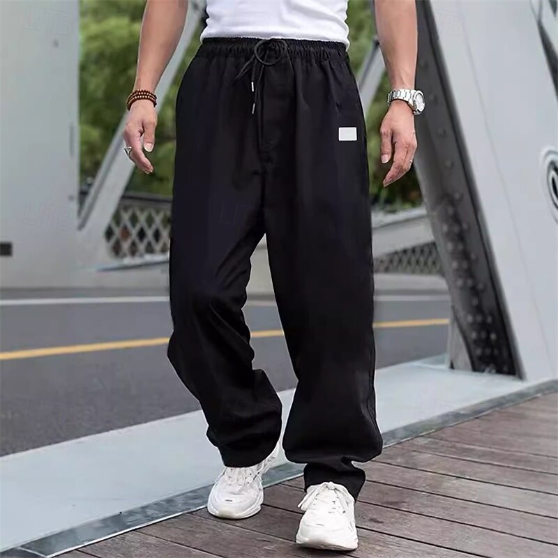 Men's Cargo Pants Trousers Pocket Drawstring Elastic Waist Plain Wearable Outdoor Daily Camping & Hiking Fashion Classic Black Army Green