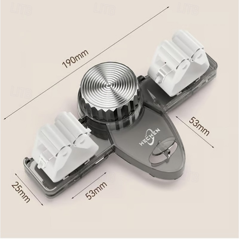 Broom Hanger Mop Hanger, Wall Mount Mop Grippers, No Punching Required Broom Hanger Organizer for Bathroom, Kitchen, Laundry Room, Home Garden, Garage Storage and Organization Rack3