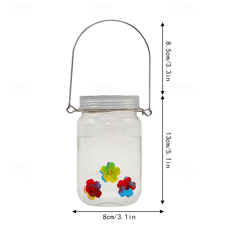 Hummingbird Feeder - Hummingbird Feeder Jar, Mason Jar Feeder Leak Proof Silicone Flowers Wide Top Opening Bird Water Cup, 450ml Bird Feeding Water Mason Jar Dispenser for Garden Yard Patio2
