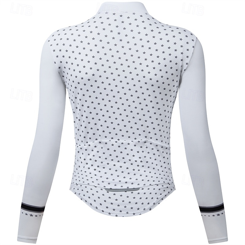 Women's Cycling Jacket Cycling Jersey Color Block Long Sleeve Bike Jersey Raincoat with 3 Rear Pockets Mountain Bike MTB Quick Dry Breathable Sports White Pink Clothing Apparel3