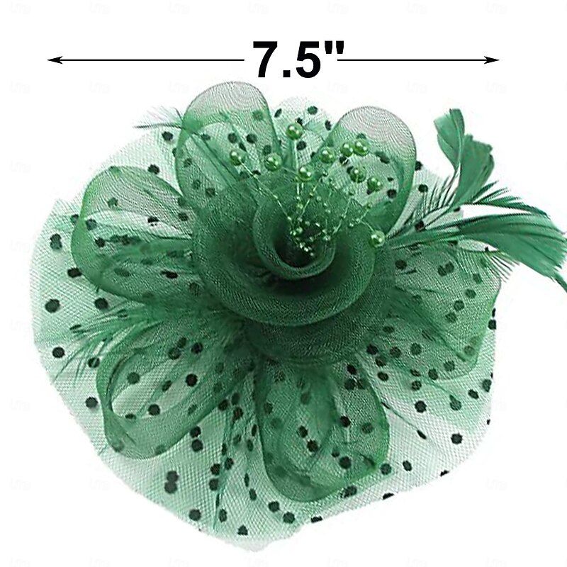 Fascinators Hat Women Tea Party Headband Flower Cocktail Mesh Feathers Hair Clip Kentucky Derby Hat Wedding4