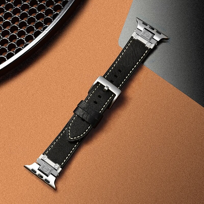 Solo Loop Compatible with Apple Watch band 38mm 40mm 41mm 42mm 44mm 45mm 49mm Adjustable PU Leather Strap Replacement Wristband for iwatch Ultra 2 Series 9 8 7 SE 6 5 4 3 2 14