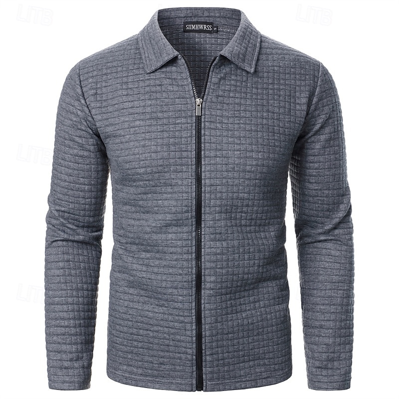 Men's Lightweight Jacket Summer Jacket Shirt Jacket Transition Jacket Vacation Daily Wearproof Pocket Spring Fall Plain Fashion Classic Lapel Regular Black White Wine Navy Blue Khaki Jacket3