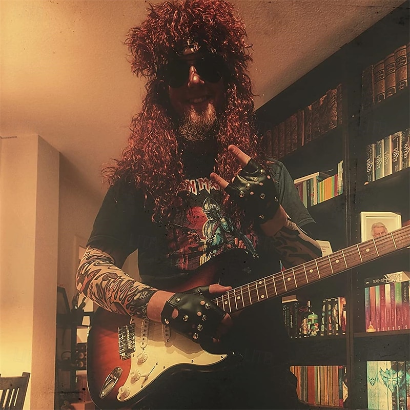 Retro Vintage 1980s Fancy Cosplay Costume Outfits Cosplay Wigs Pop Star Rocker Fancy Dress Men's Masquerade Party Pride Parade Pride Month Adults' Sleeves Gloves More Accessories4