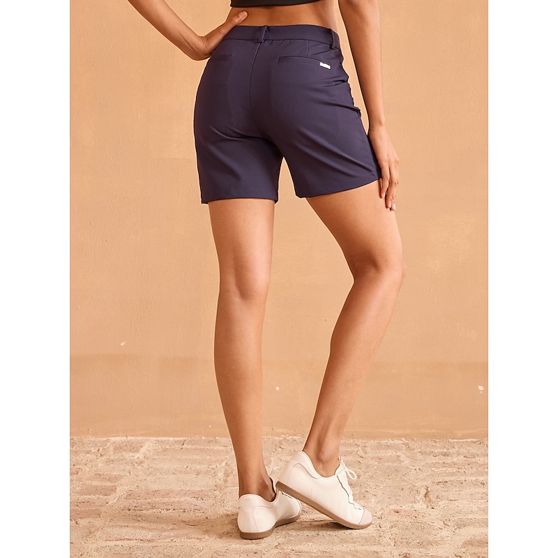 Women's Golf Shorts Dark Navy Bottoms Ladies Golf Attire Clothes Outfits Wear Apparel3