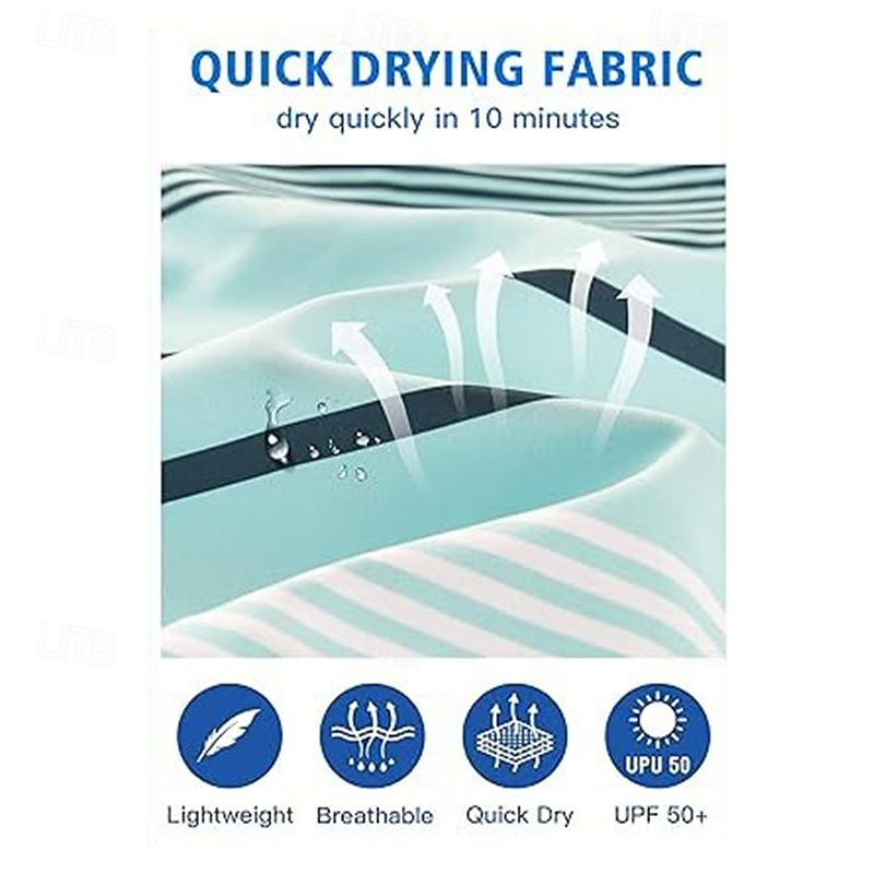 Men's Swim Trunks Swim Shorts 4-Way Stretch Fabric Board Shorts Bottoms Drawstring with Pockets Swimming Surfing Beach Water Sports Stripes Summer Spring4