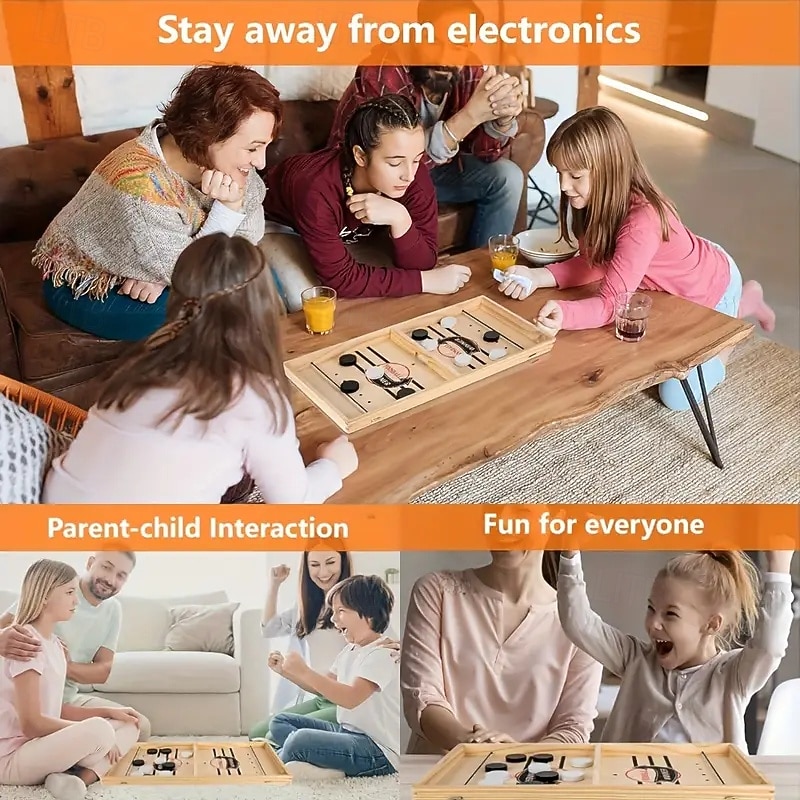 Fast Sling Puck Game - Wooden Board Sport Toys for Family - Birthday Gift Best for Christmas4