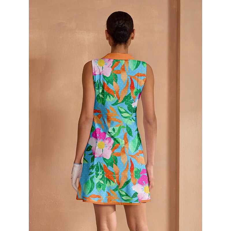 Women's Golf Dress Sky Blue Sleeveless Dress Ladies Golf Attire Clothes Outfits Wear Apparel2