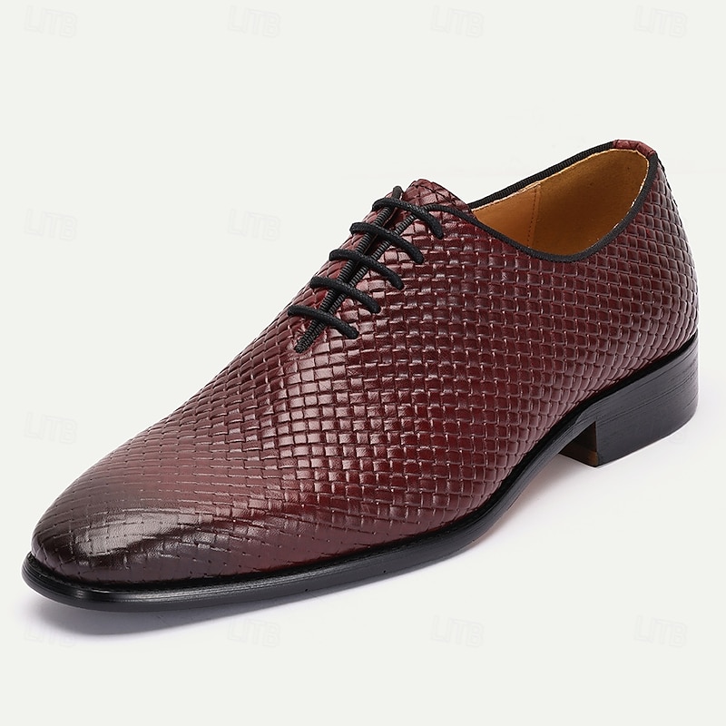 Men's Oxfords Leather Italian Full-Grain in Rich Burgundy - Sophisticated for Office Wear and Kentucky Derby2