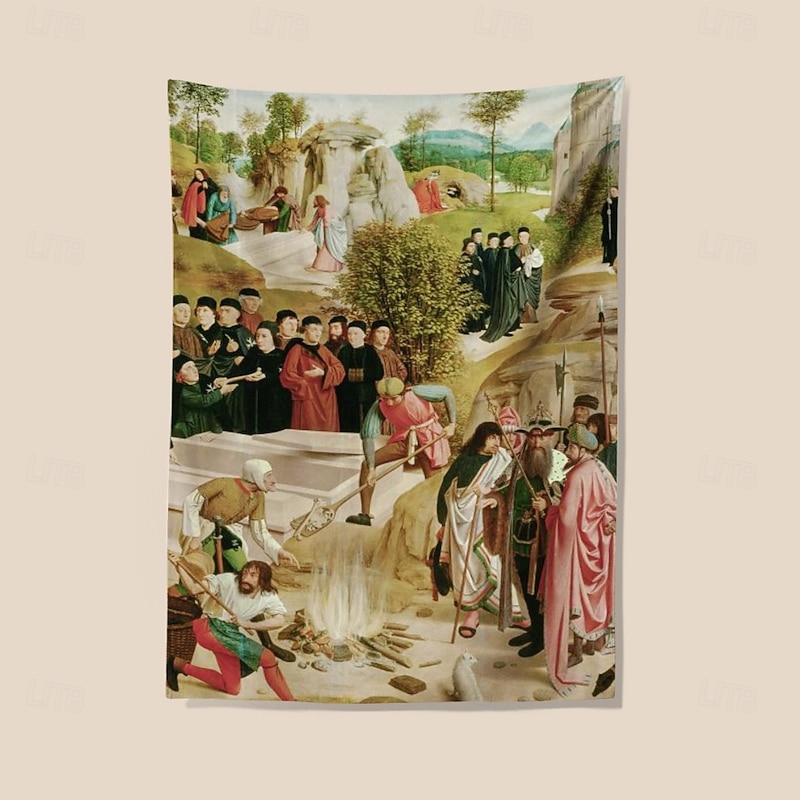 Medieval Tapestry Middle Age Tapestry Byzantine Art Large Tapestry Mural Decor Backdrop Curtain Home Bedroom Living Room Decoration Legend of the Mortal Remains of St. John the Baptist2