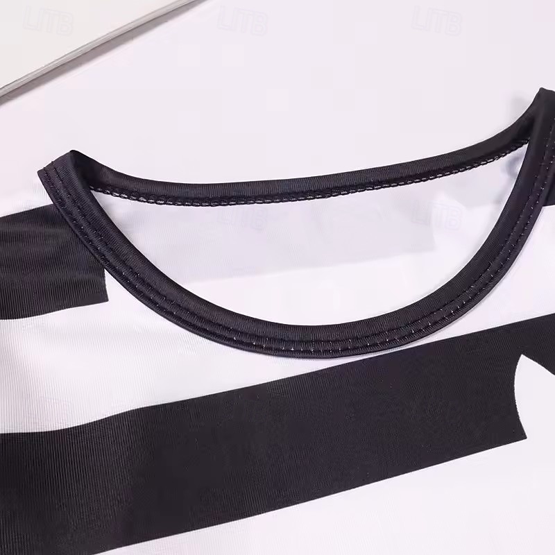 3 Pieces Kids Girls' Stripe Pants Suit Set Long Sleeve Fashion Outdoor 4 years+ Summer Rainbow Set Rainbow Set+Hairband Black White Set+Hairband4