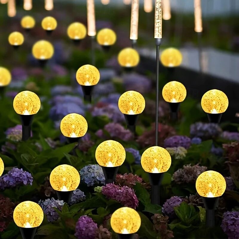 1 Pc 30 LED Solar Pathway Lights Patio Lights 8 Modes Lighting Waterproof Outdoor Fairy String Lights for Sidewalk Backyard Lawn Holiday Decoration4