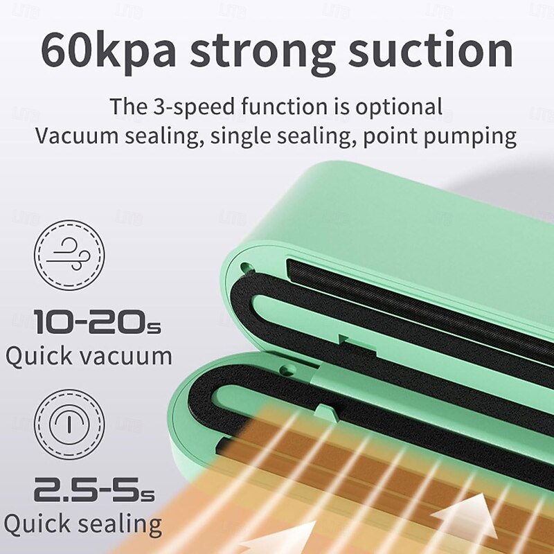 Wireless Vacuum Sealer, USB Rechargeable Automatic Mini Sealing Machine, Home Use Food Storage Vacuum Bags, Air Pump & Seal Function4