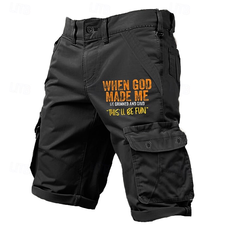 Men's Graphic Letter Printed Funny Cargo Shorts Work Shorts Mid Waist Classic Casual Outdoor Camping & Hiking Multiple Pockets Designer Clothing Apparel3