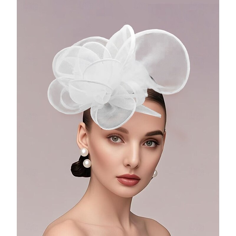 Fascinators Net Veil Hat Horse Race Ladies Day Wedding With Petal Cap Headpiece Headwear2