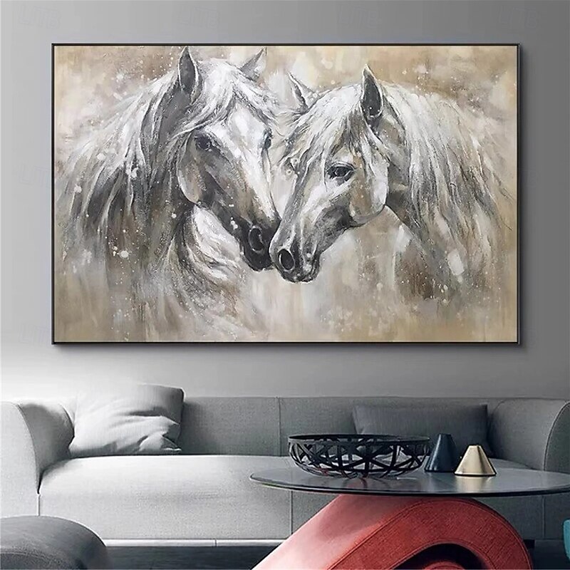 Handmade Abstract blue artwork painting  handmade Horse painting on canvas extra large abstract art animal painting oversized horse textured painting animal art large canvas wall art animal paintings2