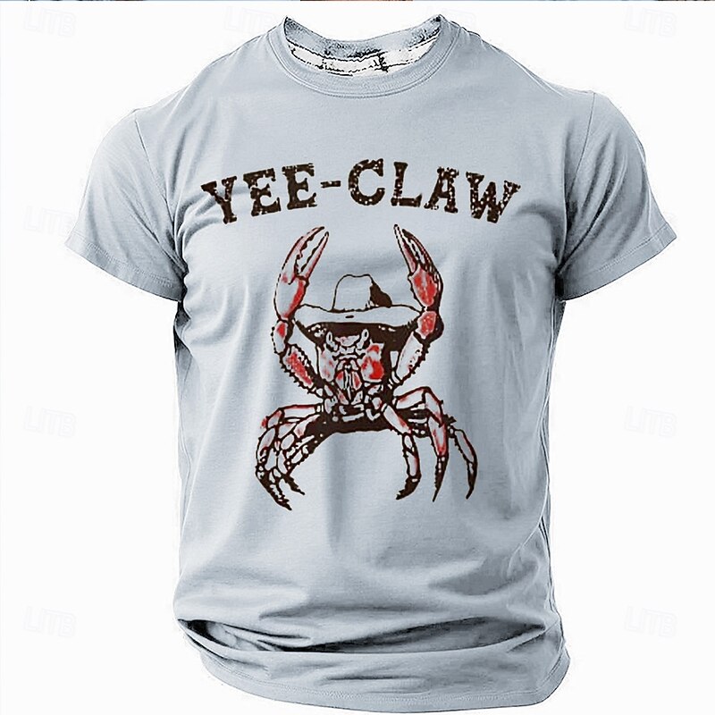 Men's Funny T Shirt Short Sleeve T shirt 3D Print Crew Neck Shirt Fashion Daily Street Daily Light Blue Khaki Gray Summer Spring Clothing Apparel S M L XL XXL XXXL4