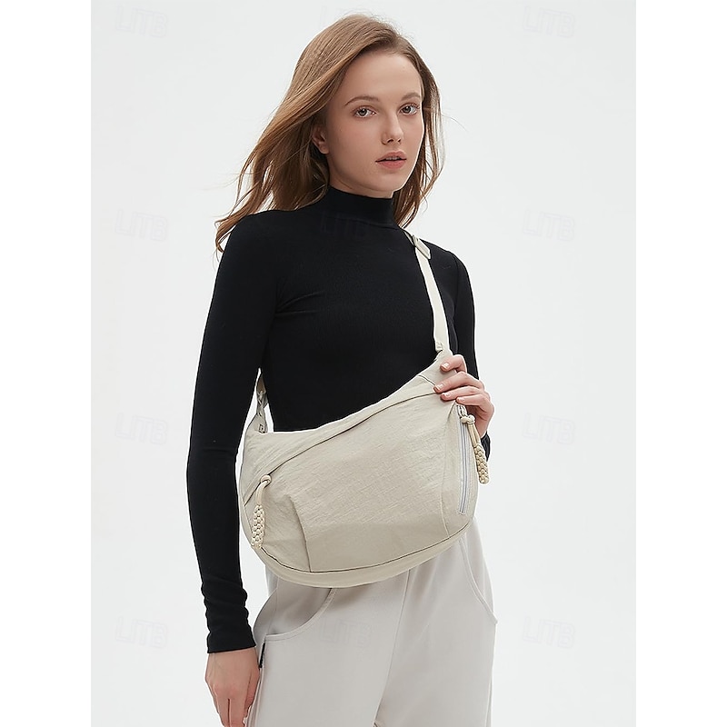 Lightweight Crossbody Shoulder Bag for Women – Casual Waterproof Nylon Sling Bag with Adjustable Strap, Multi-Pocket Design for Travel, Shopping and Daily Use2