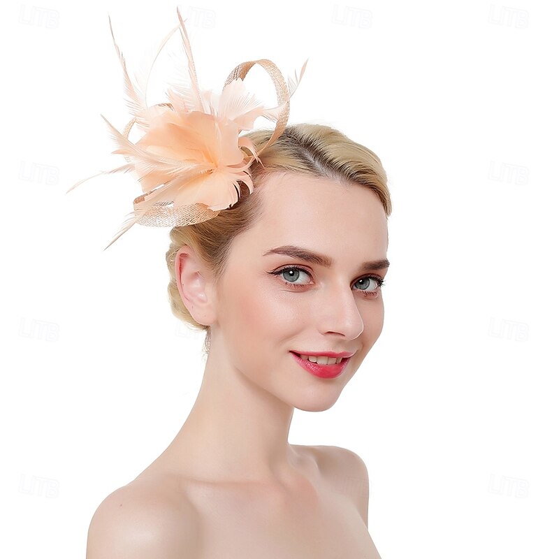 Fascinators Organza Fedora Hat Floppy Hat Veil Hat Wedding Tea Party Kentucky Derby Horse Race Ladies Day Elegant Vintage Simple With Feather Pure Color Headpiece Headwear4