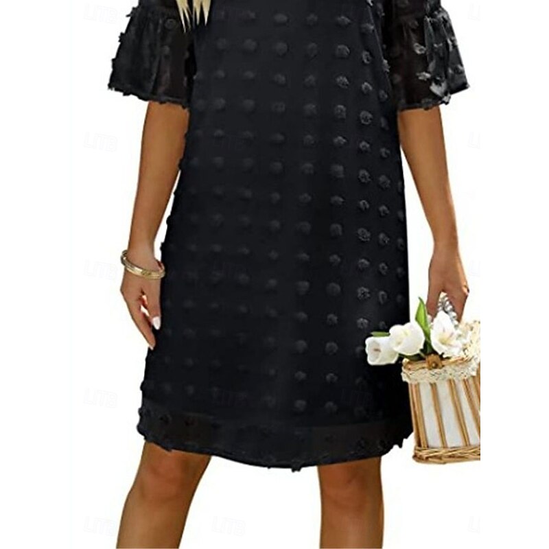 Women's Mini Dress Shift Dress Summer Dress Solid Color Vacation Casual Daily Regular Fit Graphic Half Sleeve V Neck Black White Pink Wine Summer3