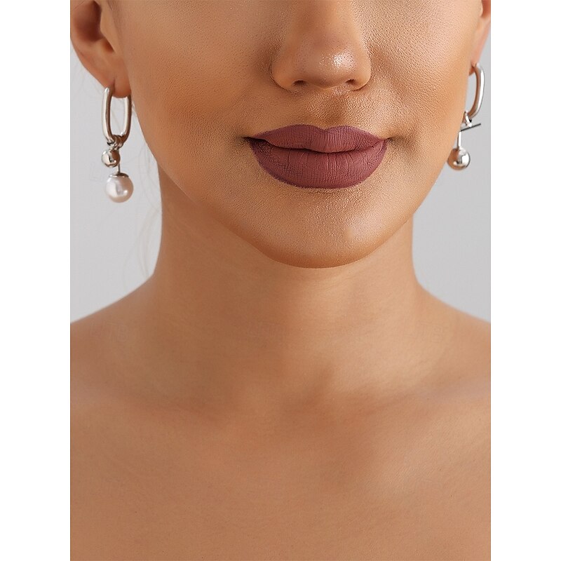 Women's chic asymmetrical hoop earrings with pearl and metal ball embellishments - modern and elegant, suitable for fashionable women to wear for daily and evening occasions4