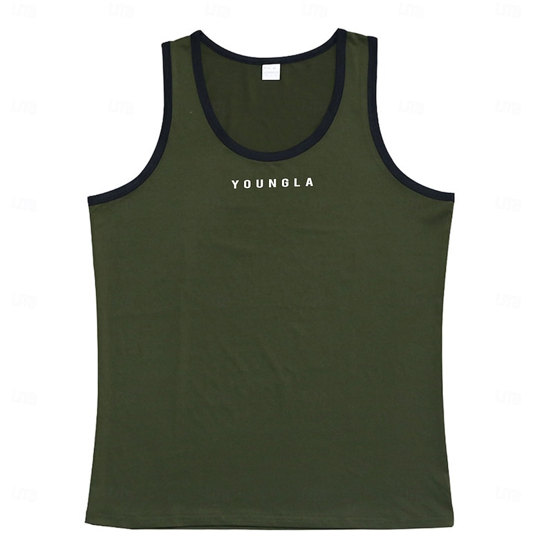 Men's Tank Top Vest Top Undershirt Sleeveless Shirt Sleeveless U Neck Summer Quotes & Sayings Fashion Designer Vacation Street Going out Black White Red Top Tee for Men3