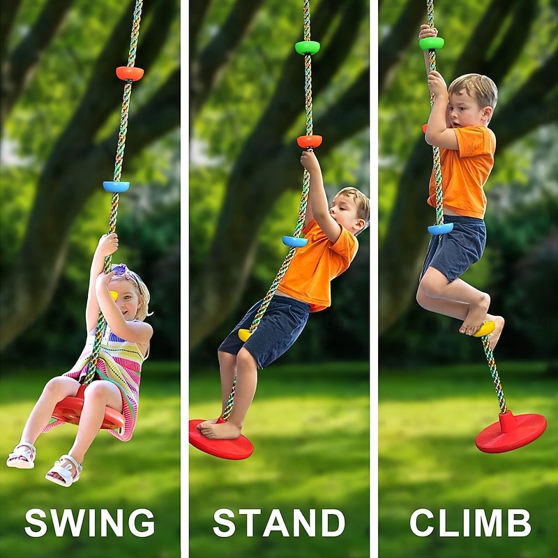 Tree Swing For Kids, 3-in-1 Disc Seat Swing Set, Swing For Outside, 1 Pack