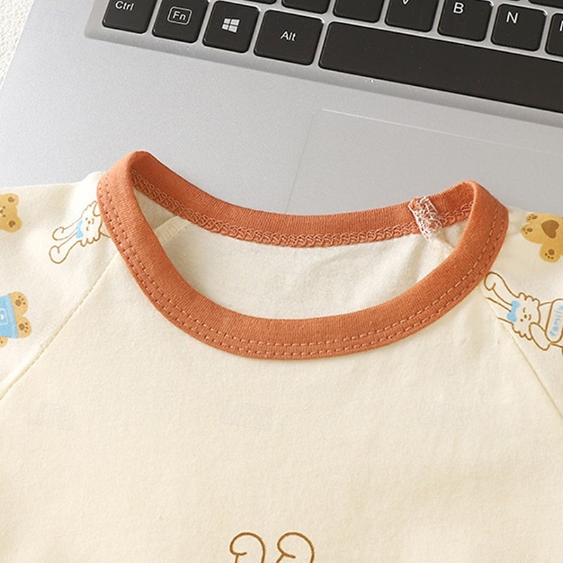 Kids Girls' Easter Pajama Sets Short Sleeve Light Pink White Yellow Rabbit Summer Adorable Home 4 years+2