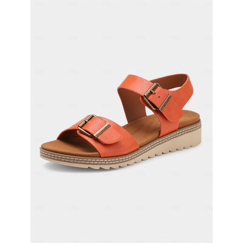 Women's Buckle Strap Sandals - Adjustable Open-Toe Comfort Shoes for Walking & Outdoor Activities2