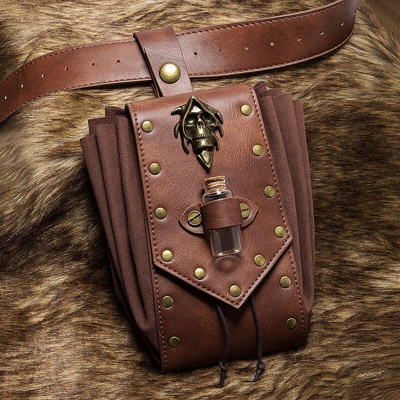 Retro Vintage Medieval Renaissance Bag Belt Pouch Dice Bag Pirate Viking Ranger Fancy Dress Men's Women's Unisex Pirate Fantasy Steampunk Halloween Carnival Performance Party LARP Adults' Bag