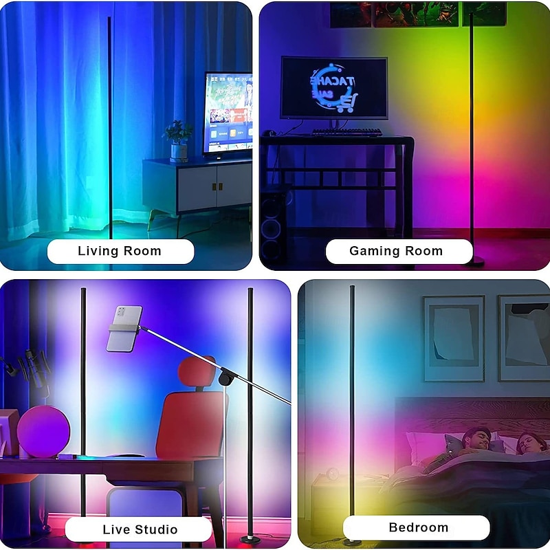 LED Floor Lamp Smart Corner Lamp Work with APP Remote Control Standing Lamp for Living Room Gaming2