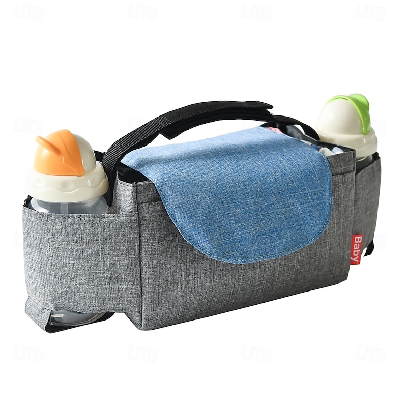 Stroller Organizer Bag, Baby Cart Storage Bag, Diaper Bag with Bottle Holder, Wet and Dry Separation for Baby Essentials3